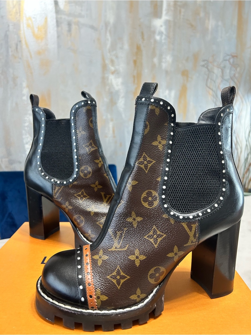 Louis Vuitton Monogram Platform Chelsea Boots